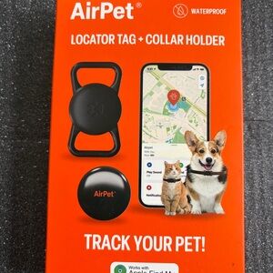 AirPet Locator Tag Holder Pet Tracker Black Lightweight Apple Find My Pet Safety